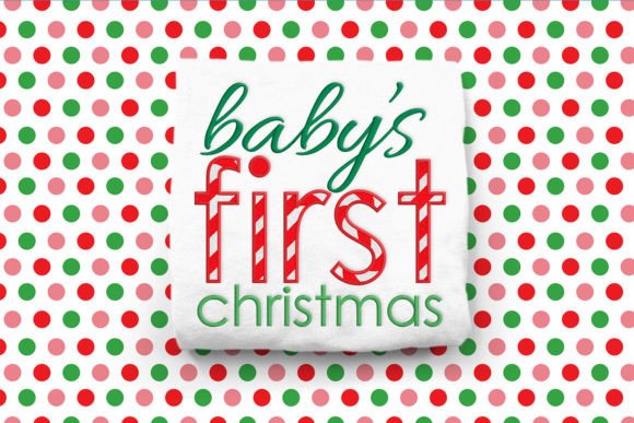 Baby's First Christmas Candy Cane Stripe