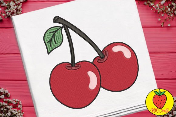 Cute Cherry Embroidery Design