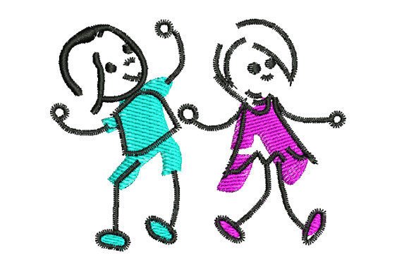 Dancing Couple Embroidery Design