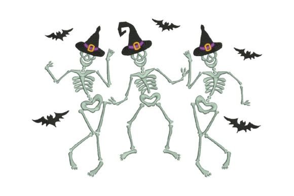 Dancing Skeletons Embroidery Design