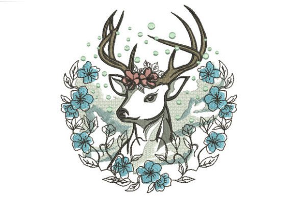 Deer and Flowers Embroidery Design Review