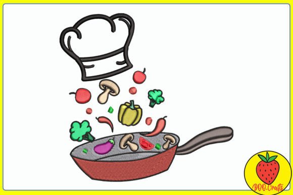 Pan Kitchen Embroidery Design